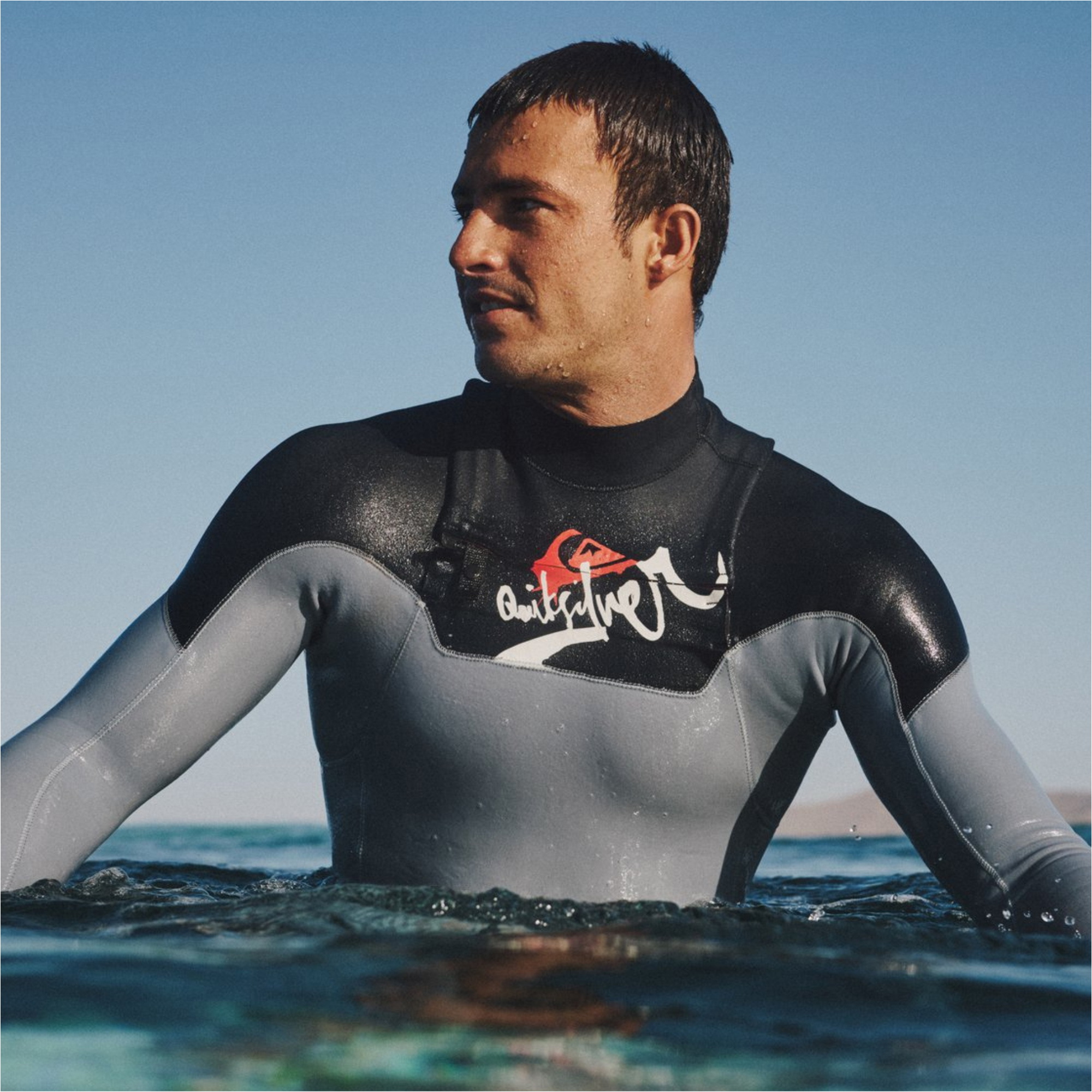 2026 Quiksilver Mens Young Guns 3/2mm Chest Zip Wetsuit EQYW103247 - Quarry